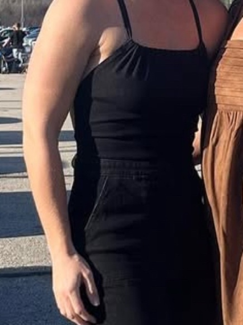 Classic Black Denim Spaghetti Strap Dress